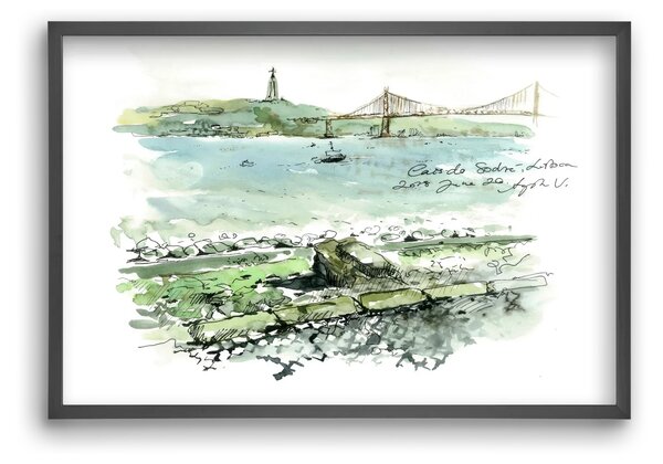 LISBON AQUARELLE NO.23 - falikép keretben | artbridge