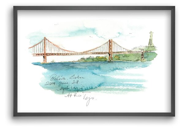 LISBON AQUARELLE NO.26 - falikép keretben | artbridge