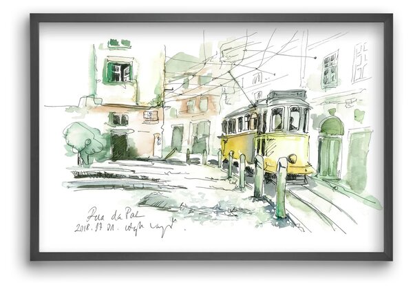 LISBON AQUARELLE NO.30 - falikép keretben | artbridge