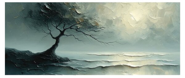 Kép - Olajfestmény egy fa az óceánnal (120x50 cm)