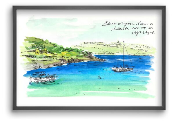 MALTA AQUARELLE NO.6 - falikép keretben | artbridge