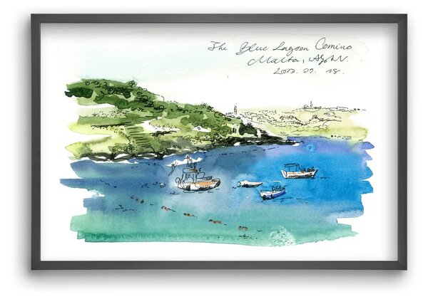 MALTA AQUARELLE NO.4 - falikép keretben | artbridge