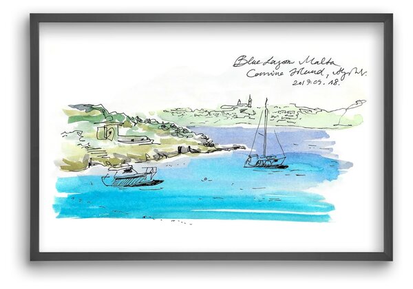 MALTA AQUARELLE NO.7 - falikép keretben | artbridge