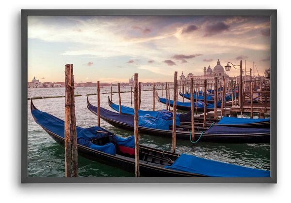 VENICE Gondolas & Santa Maria della Salute - falikép keretben | artbridge