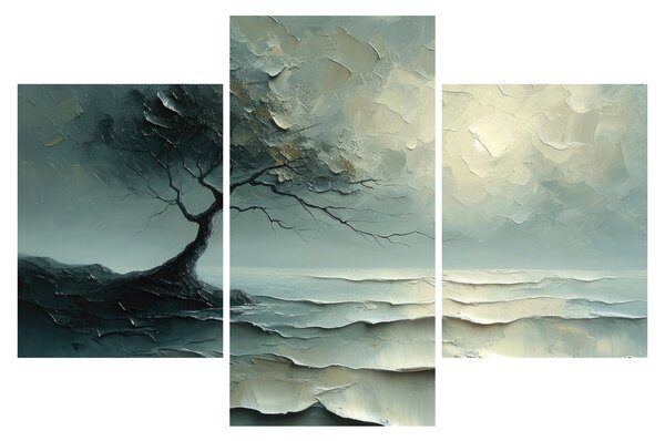 Kép - Olajfestmény egy fa az óceánnal (90x60 cm)