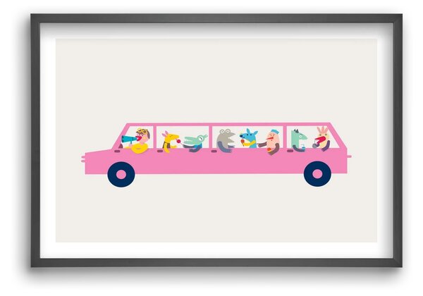 Pink Car - falikép keretben | artbridge
