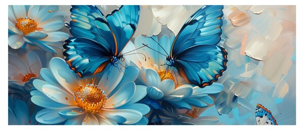 Kép - Kék pillangók (120x50 cm)