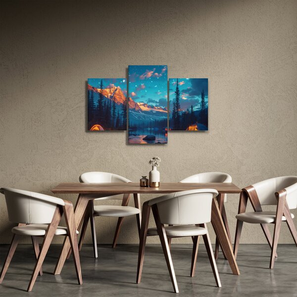 Kép - Kempingezés a hegyekben (90x60 cm)