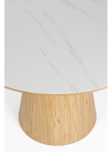Kerek étkezőasztal kő asztallappal ø 115 cm Almira – White Label