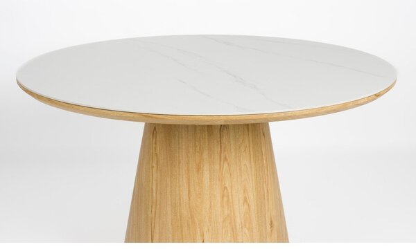 Kerek étkezőasztal kő asztallappal ø 115 cm Almira – White Label