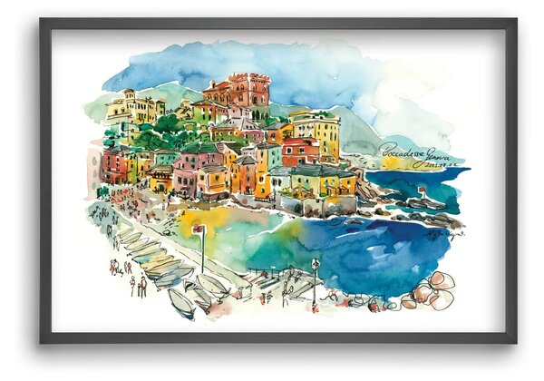 BOCCADASSE, Genova, Italy - 2023.08.02. - falikép keretben | artbridge