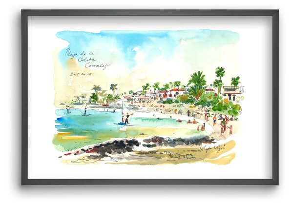 Playa de la Goleta, Corralejo, Fuerteventura - 2025.01.18 - falikép keretben | artbridge