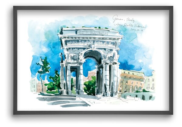 GENOVA, Arco della Vittoria, Italy - 2023.07.26. - falikép keretben | artbridge