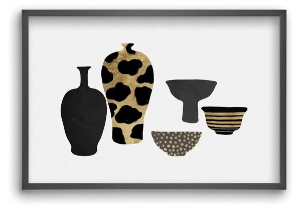 Patterned Vases - falikép keretben | artbridge