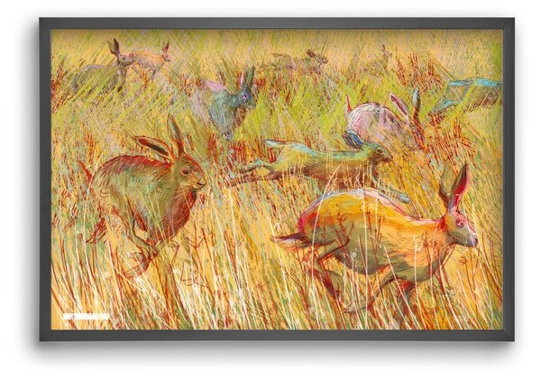 Running of hares - falikép keretben | artbridge