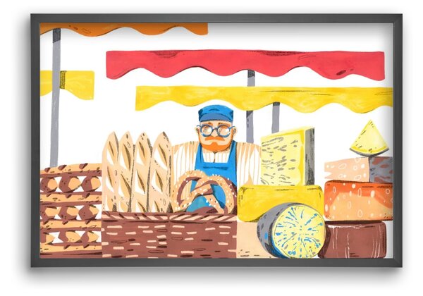 Cheese market - falikép keretben | artbridge