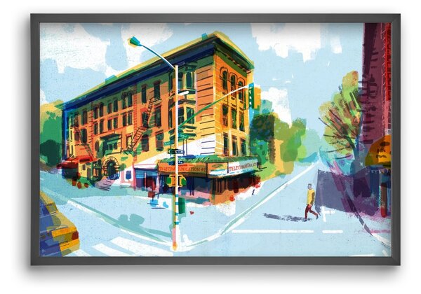 Street in New York 1 - falikép keretben | artbridge