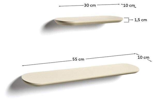 Bézs polc készlet 2 db-os 55 cm Arely – Kave Home