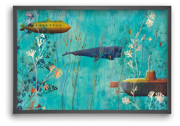 Whales and submarines - falikép keretben | artbridge