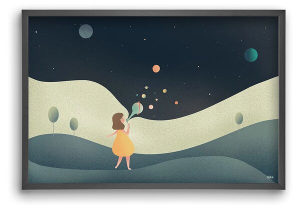 Universe bubble - falikép keretben | artbridge