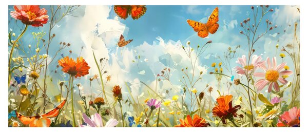 Kép - Pillangók a nyári réten (120x50 cm)