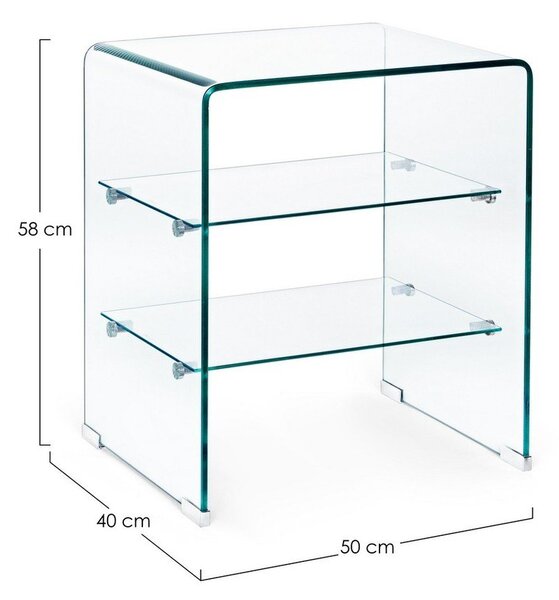 Üveg tárolóasztal 40x50 cm Iride – Bizzotto