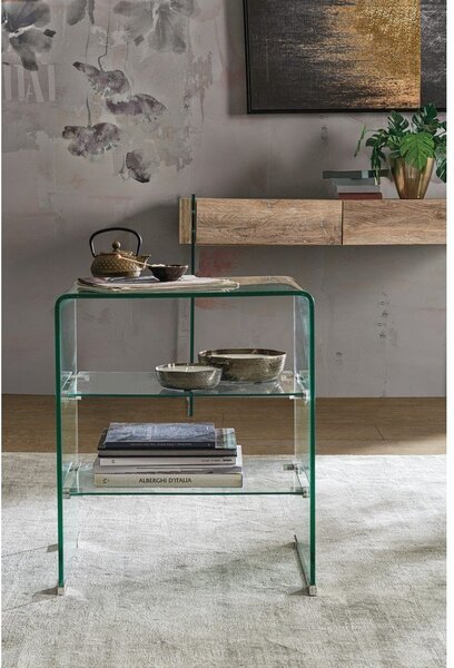 Üveg tárolóasztal 40x50 cm Iride – Bizzotto