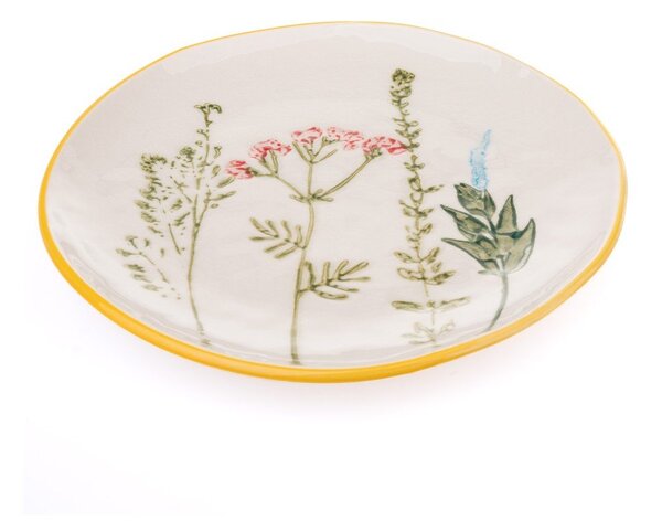 Fehér desszertes porcelán tányér ø 21 cm Flower Garden – Dakls
