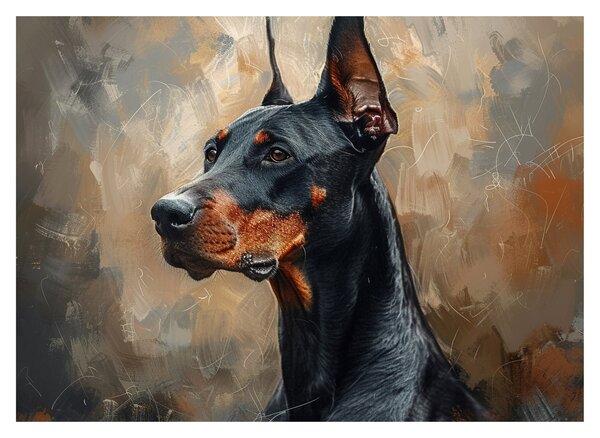 Kép - Dobrman portréja (70x50 cm)