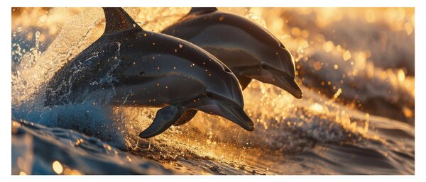 Kép - Delfinek (120x50 cm)