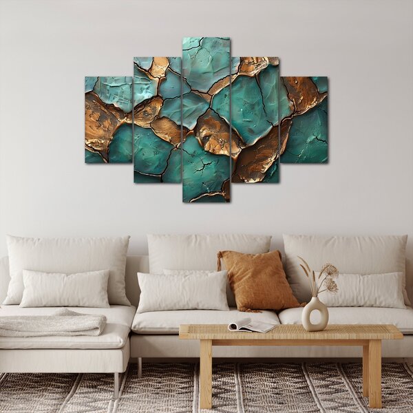 Kép - Zöld-arany festés (150x105 cm)