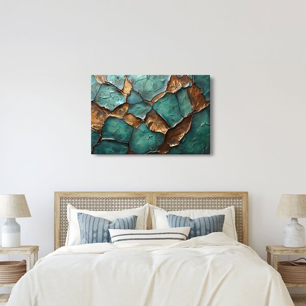 Kép - Zöld-arany festés (90x60 cm)
