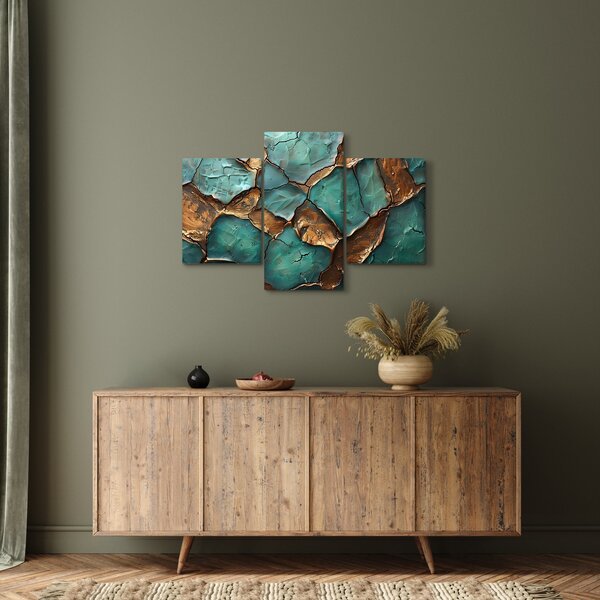 Kép - Zöld-arany festés (90x60 cm)