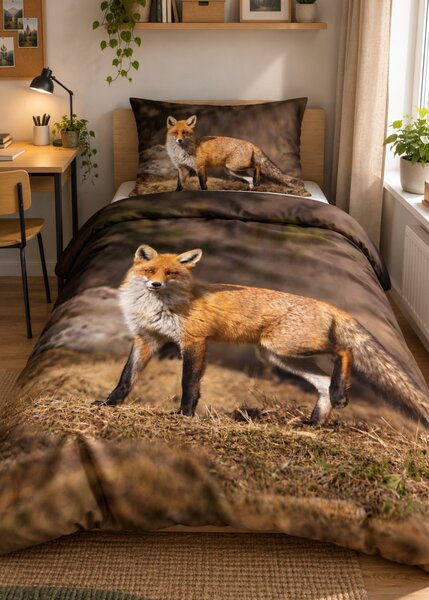 3d ágyneműhuzat Fox mikroplüss 140x200 cm