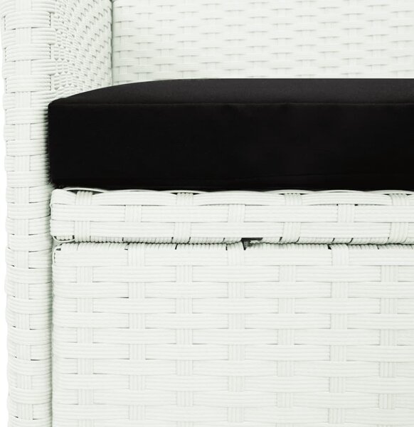 VidaXL 5 részes fehér polyrattan kerti étkezőgarnitúra párnákkal