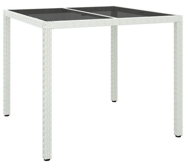 VidaXL 5 részes fehér polyrattan kerti étkezőgarnitúra párnákkal