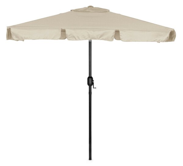 Kerti napernyő, MultiGarden SL-UM019-3, bézs, téglalap alakú, 200 x 130 cm, magasság: 212 cm, tekerőkarral, 38 mm acél rúd, 4 szegmens, dönthető, UV-álló, esőálló, 160 g/m2