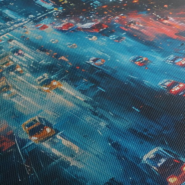 Kép - Nagyváros, olajfestmény (120x50 cm)