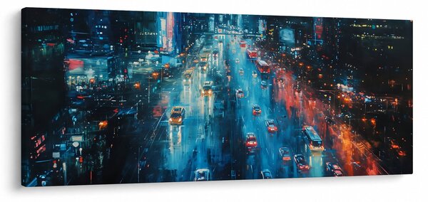 Kép - Nagyváros, olajfestmény (120x50 cm)