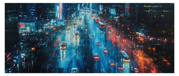 Kép - Nagyváros, olajfestmény (120x50 cm)