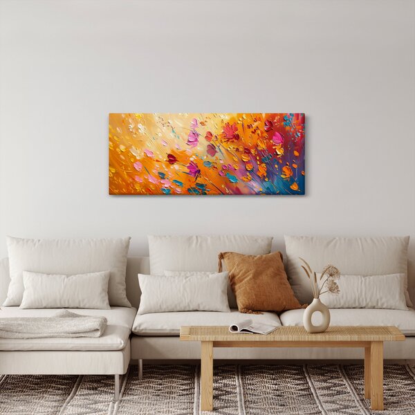 Kép - Színes virágok festése (120x50 cm)
