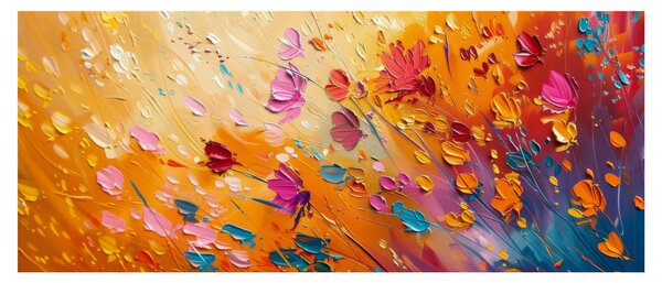 Kép - Színes virágok festése (120x50 cm)