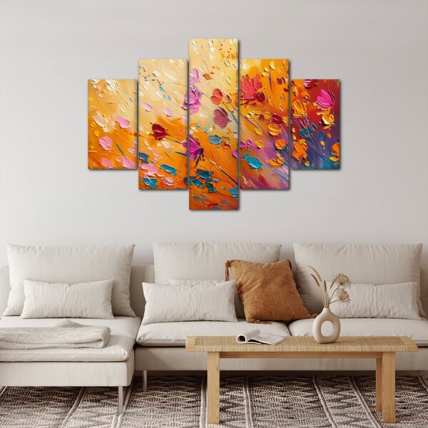 Kép - Színes virágok festése (150x105 cm)