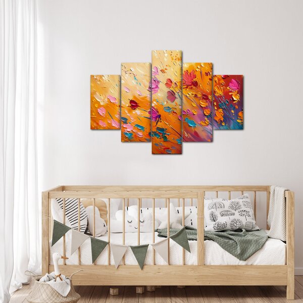 Kép - Színes virágok festése (150x105 cm)