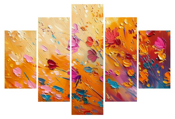 Kép - Színes virágok festése (150x105 cm)