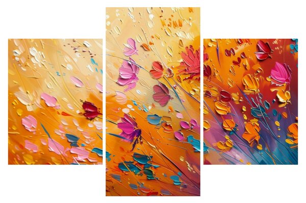 Kép - Színes virágok festése (90x60 cm)