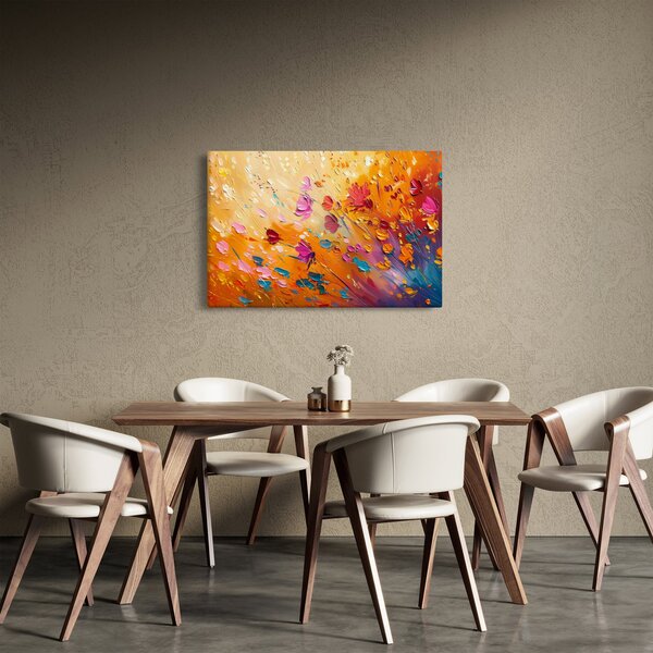 Kép - Színes virágok festése (90x60 cm)