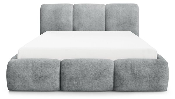 BUBBLA egyszemélyes kárpitozott ágy ágyneműtartóval 120x200 - szürke Coral