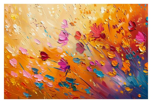 Kép - Színes virágok festése (90x60 cm)