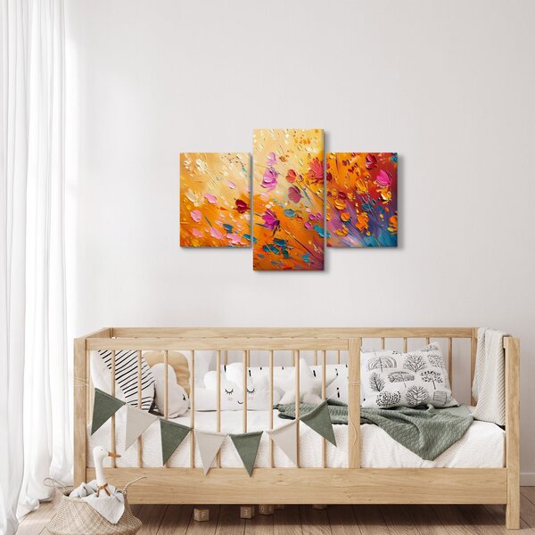 Kép - Színes virágok festése (90x60 cm)